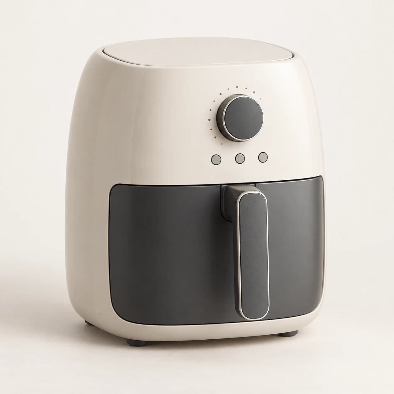 Illustratie van een fictieve compacte airfryer
